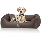Knuffelwuff orthopädisches Hundebett Oliver aus pflegeleichtem Easy Clean Stoff in Wildlederoptik XXL Dunkelbraun
