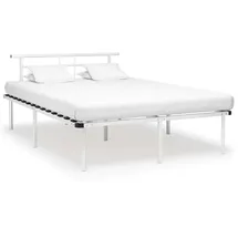 vidaXL Bettgestell 140 x 200 cm Weiß