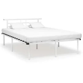 vidaXL Bettgestell 140 x 200 cm Weiß