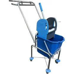 CleanSV Reinigungswagen hoch 18 Liter Eimer, Müllsackhalter, Presse, Deichsel