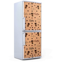Kühlschrankdekoration  60x180 cm  Aufkleber auf dem Kühlschrank - Tassen Kaffee Kaffeebohnen