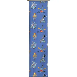 Schiebegardine WIRTH "Looney" Gr. 3, blau, B:60cm H:225cm, Satin, Polyester, Gardinen, Warner Bros.