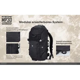 Nitecore Rucksack MP30, schwarz - 48 cm x 27 cm x 17 cm - 30 Liter