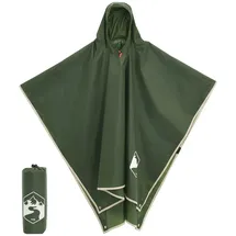 vidaXL Regenponcho mit Kapuze 2-in-1-Design Grün 223x145 cm