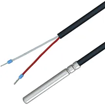 iOVEO 035HP01201 PT100 Temperaturfühler mit PVC-Leitung 105°C, Temperatursensor, Speicherfühler, Fühler, Heizung, 1 Meter