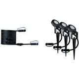 Paulmann Plug & Shine Sting Ergänzungsset Outdoor P&S Spot Erg-Set Anthrazit IP67 3000K 3x6W 24V dimmbar