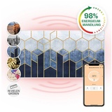 Klarstein Air Art Smart Infrarotheizung, Infrarot Heizung mit IoT/WiFi App-Steuerung, Erkennung Offener Fenster, Infrarotheizung mit Thermostat, He... - Blau