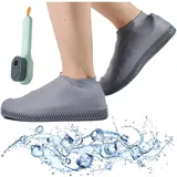 Rutschfeste, wasserdichte Überschuhe, wasserdichte Überschuhe von Affectionk, wiederverwendbare, rutschfeste Gummi-Überschuhe, wasserdichte Überschuhe für den Außenbereich (Grey, XL)