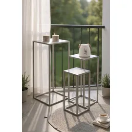 Haku-Möbel Blumensäule 3er Set 18 x 50 cm Grau