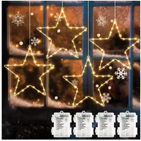 Salcar LED Weihnachtsstern Fensterdeko, 4 Stück 120 LED Stern