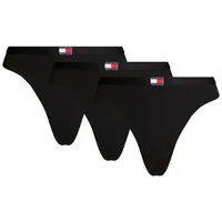 Tommy Hilfiger Underwear Slip 3 PACK FLAG THONG (EXT. SIZE) (Packung, 3-St., 3er) mit Logo-Stretchbund schwarz XS (34)