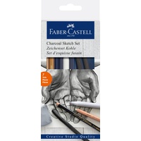 Faber-Castell 114002 - Kohle Sketch Set Goldfaber, 7 teilig