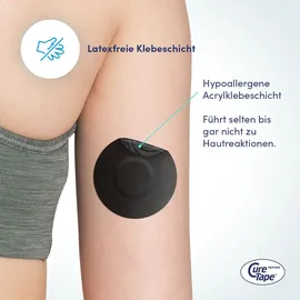 CureTape CureTape® Sensor Patch - Freestyle Libre 3 und Dexcom G7 fixierpflaster 25 St pflaster - pflaster - Wasserfeste - Stück - Ø 65mm - Schwarz