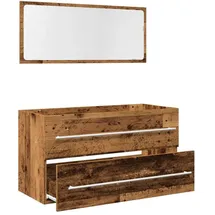 vidaXL Badmöbel-Set Altholz-Optik 2-tlg. Braun