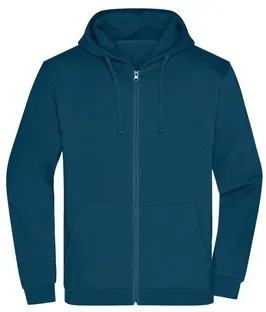 Herren Basic Kapuzen-Sweatjacke JN756, petrol, Größe XL - petrol - XL