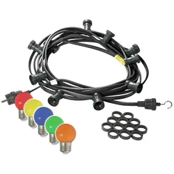 SATISFIRE Illu- Party Lichterkette Außenlichterkette 30m schwarz 30 bunte LED Kugellampen