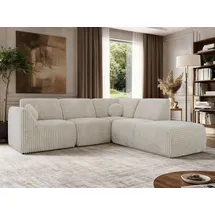 MKS Eckcouch Cord 5M L 2-Sitzer Beige