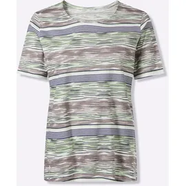 Classic Basics Sieh an! Kurzarm-Shirt in reseda-ecru-bedruckt | Gr.: 46