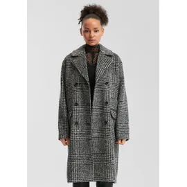 QS Karierter Oversize Mantel schwarz M