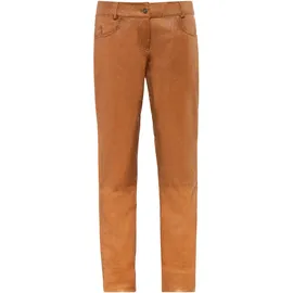 Ricano Dorin Damen, Lederhose/Lederjeans - 5-Pocket Stil (Slim Fit/Low Waist) - echtes (Premium) Lamm Leder cognac, Obermaterial: 100% Lammnappaleder LANA., figurbetont, Hosen 5-Pocket-Hose, Handgefertigt aus echtem