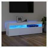 vidaXL TV-Schrank mit LED-Leuchten Weiß 120x35x40 cm