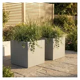 ethick Quadratischer Blumentopf 47 x 47 x 39 cm Beton-Grau