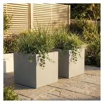 ethick Quadratischer Blumentopf 47 x 47 x 39 cm Beton-Grau