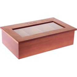 Paderno Teebox Holz 33.5x20cm Dunkelbraun, Vorratsdosen, Braun