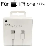 Apple iPhone 15 Pro 60W USB‐C auf USB-C Ladekabel (1 m) - Weiß
