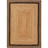 benuta pure Juteteppich, Schwarz 60x100 cm - Naturfaserteppich aus Jute