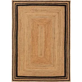 benuta pure Juteteppich, Schwarz 60x100 cm - Naturfaserteppich aus Jute