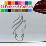 generisch Pferde Kopf Aufkleber Love Tribal Horselove Cowgirl Stute Fohlen Silhouette Pony in 6 Größen und 21 Farben