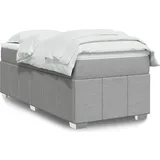 vidaXL Boxspringbett mit Matratze Hellgrau 140x200 cm Stoff