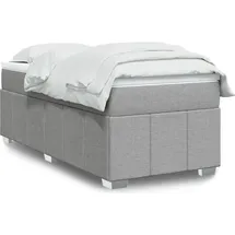 vidaXL Boxspringbett mit Matratze Hellgrau 140x200 cm Stoff