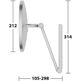 Keuco Kosmetikspiegel iLook_move d 212mm, unbel., Schwenk., alu./finish