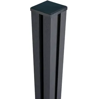 GROJA Pfosten 10 x 240 cm anthrazitgrau inkl. Kappe zum Einbetonieren