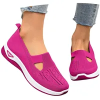 Orthopädische Schuhe Damen Sneaker, Schuhe ohne Schnürung für Handsfree Cushion Slip On rutschfeste Walkingschuhe Turnschuhe Leicht Bequeme Erhöhte Füße Sommer Gesundheitsschuhe Barfußschuhe Leichte - 39 EU