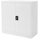 ML-Design Aktenschrank abschließbar, 90x40x90 cm, Weiß, Stahl, 2 höhenverstellbare Einlegeböden, Büroschrank mit 2 Türen, Metallschrank Stahlschrank