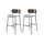 Möbel Kraft Barhocker 2er-Set ¦ grau ¦ Maße (cm): B: 45,5 H: 93,5