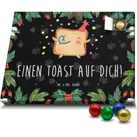 Mr. & Mrs. Panda Schoko Adventskalender Toast Party - Schwarz - Geschenk, Verlobung, Mitbringsel, Ehefrau, für Ehemann, Schokoladen Adventskalende... - Schwarz