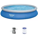 BESTWAY Fast Set Aufstellpool ⌀ 457 x 84 cm Blau inkl. Filterpumpe