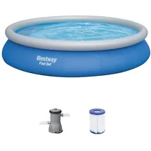 BESTWAY Fast Set Aufstellpool ⌀ 457 x 84 cm Blau inkl. Filterpumpe