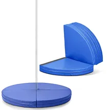SereneLife Pole Dance Fitnessmatte, Turnmatte für Zuhause, Dance, Gym, Yoga & Studio, Tanzmatte Klappbar & Rutschfest ⌀ 120/150 cm, 5/12 cm Stärke, Stangentanz Schutzmatte mit Klettverschluss