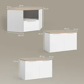 livinity® Wohnwand Piave, Weiß, 3 Teile