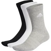 adidas Cushioned Crew Socken 3er Pack Medium Grey Heather / White / Black 34-36