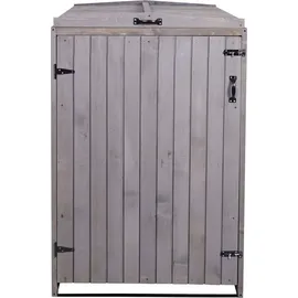 Mendler Mülltonnenverkleidung HWC-H74 126 x 80 cm anthrazit-grau