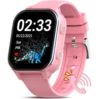 PTHTECHUS Uhr Kinder 4G, Armbanduhr Kinder mit Videoanruf, WiFi/GPS Tracker/Bluetooth Musik Schulmodus SOS Wecker, 900 MAh Lange Standby-Zeit, Kids Smart Uhr für ab 5 Jahren, Dunkelrosa