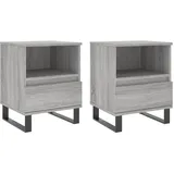 vidaXL Nachtschrank 2 Stk. 40 x 35 x 50 cm Grau
