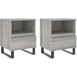 vidaXL Nachtschrank 2 Stk. 40 x 35 x 50 cm Grau