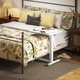 Homcom Höhenverstellbar Steh-Sitz C-förmig Schreibtisch Platzsparend Laptoptisch Stehpult mit Rollen für Arbeitszimmer Schreibtische, Bürotische